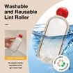2 in 1 Washable Reusable Lint Roller Scraper,Portable Gel Lint Ball for Clothes Pet Hair Remover for Furniture,Dog Cat(White+Black)