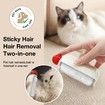 2 in 1 Washable Reusable Lint Roller Scraper,Portable Gel Lint Ball for Clothes Pet Hair Remover for Furniture,Dog Cat(White+Black)