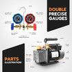 4CFM Vacuum Pump Set 1/3HP 1 Stage Air Conditioning HVAC Refrigeration AC Car Auto Repair Tools Food Clothes Packaging R134A R410 R502 Manifold Gauges