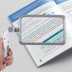 LED Magnifying Glass with 48 LEDs, Handheld Desktop Reading Magnifier, Rotating Base, Adjustable Brightness LED Magnifier for Reading Seniors Low Vision
