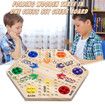 Wooden Board Game, Aggravation Board Game Original Marble Game Double Sided Painted 2 to 6 Player Fast Track Board Game Wooden with 6 Colors