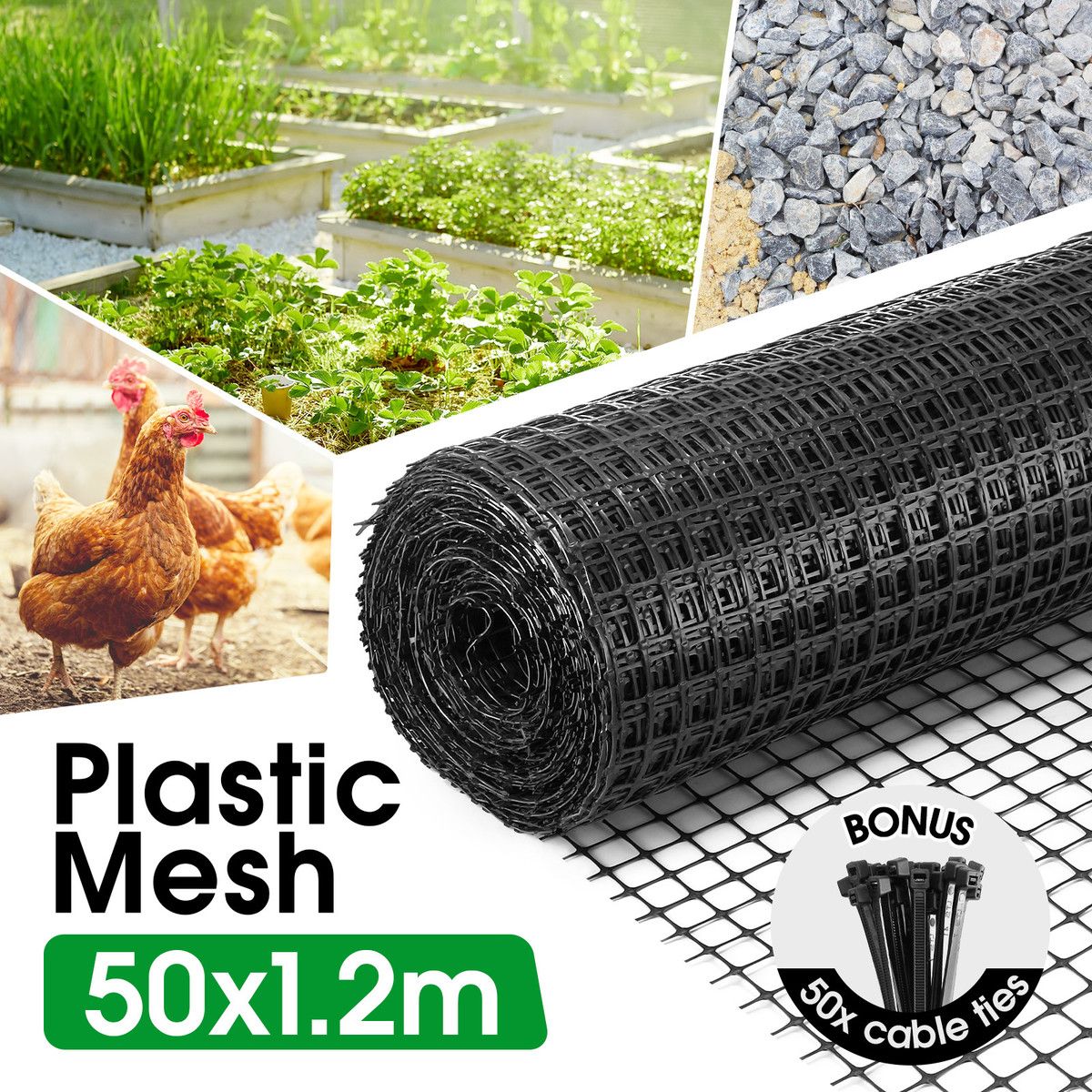 Plastic Mesh Barrier Garden Net 50mx1.2m Animal Chicken Wire Fence Dog Enclosure Protection Temporary Fencing Construction