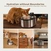 Wireless Pet 4.5L Water Fountain Stainless Steel Battery Operated for Cats & Dogs with Motion Sensor,Ultra Quiet Pump,Multi-Filtration