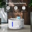 Wireless Cat Water Fountain 2.8 L Battery Operated Pet Water Dispenser with Stainless Steel Tray, Motion Sensor,Quiet Pump