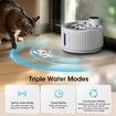 Wireless Cat Water Fountain 2.8 L Battery Operated Pet Water Dispenser with Stainless Steel Tray, Motion Sensor,Quiet Pump