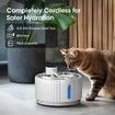 Wireless Cat Water Fountain 2.8 L Battery Operated Pet Water Dispenser with Stainless Steel Tray, Motion Sensor,Quiet Pump