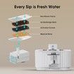 Wireless Cat Water Fountain 2.8 L Battery Operated Pet Water Dispenser with Stainless Steel Tray, Motion Sensor,Quiet Pump