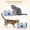 Water Fountain Stainless Steel 108oz/3.2L Automatic Pet Water Fountain Dog Water Dispenser with Water Level Window - for Cats Inside
