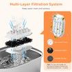 Water Fountain Stainless Steel 108oz/3.2L Automatic Pet Water Fountain Dog Water Dispenser with Water Level Window - for Cats Inside