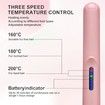 2 in 1 Hair Straightener and Curler,Portable Travel Wireless USB Rechargeable Mini Straightener,Anti-Scald 3-Level Adjust Temp,White