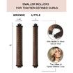 Little Velvet Overnight Curls Blowout 3 Rods Heatless Hair Curler to Sleep in Satin Heatless Curls No Heat Hair Rollers Brown