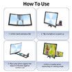 12 Inches Phone Screen Magnifier, 3D HD Movie Screen Amplifier Foldable Phone Stand Screen Amplifier for All Smartphone