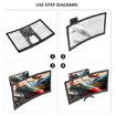 12 Inches Phone Screen Magnifier, 3D HD Movie Screen Amplifier Foldable Phone Stand Screen Amplifier for All Smartphone