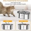 3L Cat Water Fountain,Stainless Steel Pet Water Fountains Dog Dispenser,2-in-1 Ultra-Silent Cat Drinking and Food Fountains Suitable for Pets