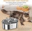 3L Cat Water Fountain,Stainless Steel Pet Water Fountains Dog Dispenser,2-in-1 Ultra-Silent Cat Drinking and Food Fountains Suitable for Pets