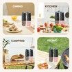 Rechargeable Electric Salt and Pepper Grinder Set, Automatic Gravity Electric Salt and Pepper Grinder Set, Adjustable Roughness, LED Light, 2 Pack