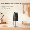 Rechargeable Electric Salt and Pepper Grinder Set, Automatic Gravity Electric Salt and Pepper Grinder Set, Adjustable Roughness, LED Light, 2 Pack