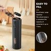 Pepper Grinder, Electric Salt and Pepper Mill Grinder, Adjustable Coarseness, Rechargeability with LED Light, One Hand Automatic Operation Black