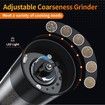 Electric Salt and Pepper Grinder with Warm LED Light, Adjustable Coarseness Large Capacity Automatic Salt Pepper Mill Grinder for Kitchen, Black