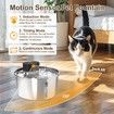 3.2L Wireless Pet Water Fountains for Cats Indoor,Stainless Steel Cordless Automatic Dog Drinking Dispenser