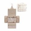 Travel Toiletry Bag Extra Large Full-open Hanging Toiletry Bag for Women Puffy Cosmetic Makeup Bag Organizer with Handle for Accessories-Beige