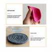 Flax 8 Piece Drink Coasters with Holder Minimalist Cotton Woven 4 Colors Absorbent Set for Home Decor & Tabletop Protection