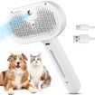 3 in 1 Cat Steam Brush,Pet Spray Hair Removal Comb for Shedding & Grooming,Water Brush for Cats Dogs Small Animals Long Short Hair (White)