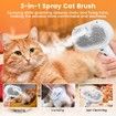 3 in 1 Cat Steam Brush,Pet Spray Hair Removal Comb for Shedding & Grooming,Water Brush for Cats Dogs Small Animals Long Short Hair (White)