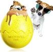 Dino Egg-Shaped Slow Feeder Dog Toy - Interactive Treat Dispenser Tough Chew Toys for Dogs Color Yellow