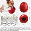 Dino Egg-Shaped Slow Feeder Dog Toy - Interactive Treat Dispenser Tough Chew Toys for Dogs Color Red
