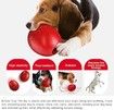 Dino Egg-Shaped Slow Feeder Dog Toy - Interactive Treat Dispenser Tough Chew Toys for Dogs Color Red