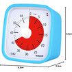 Visual Timer for Kids, 60-Minute Timer for Classroom Office Kitchen, Countdown Clock Timer for Children, Homeschool Supplies Study Tool (Blue and Red)