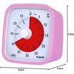 Visual Timer for Kids, 60-Minute Timer for Classroom Office Kitchen, Countdown Clock Timer for Children, Homeschool Supplies Study Tool (Pink)