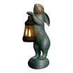 Garden Statues Rabbit with Solar Lantern Outdoor Bunny Figurines Decorations for Patio Yard Lawn Ornaments Gifts for Birthday Easter Housewarming