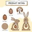 2Pcs Easter Decorations for the Home Farmhouse Rustic Wooden Bunny with Egg Easter Tiered Tray Decor Happy Spring Decoration