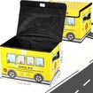 Foldable Toy Storage Box Stuffed Toy Organizers - Sturdy, Soft Cloth Bins with Dustproof Flip-Top Lid Color Yellow