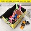 Foldable Toy Storage Box Stuffed Toy Organizers - Sturdy, Soft Cloth Bins with Dustproof Flip-Top Lid Color Yellow