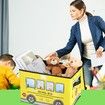 Foldable Toy Storage Box Stuffed Toy Organizers - Sturdy, Soft Cloth Bins with Dustproof Flip-Top Lid Color Yellow