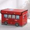 Foldable Toy Storage Box Stuffed Toy Organizers - Sturdy, Soft Cloth Bins with Dustproof Flip-Top Lid Color Red