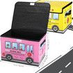 Foldable Toy Storage Box Stuffed Toy Organizers - Sturdy, Soft Cloth Bins with Dustproof Flip-Top Lid Color Pink