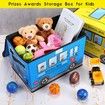 Foldable Toy Storage Box Stuffed Toy Organizers - Sturdy, Soft Cloth Bins with Dustproof Flip-Top Lid Color Blue