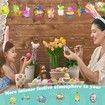 36Pcs Easter Decorations, with Lights, Easter Tree Decoration Easter Wooden Hanging Decorations