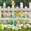 36Pcs Easter Decorations, with Lights, Easter Tree Decoration Easter Wooden Hanging Decorations