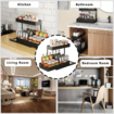 Under Sink Organizer Kitchen Organization,2 Tier Cabinet Organizer with 4 Hooks,Bathroom Kitchen Organizer Black