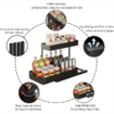 Under Sink Organizer Kitchen Organization,2 Tier Cabinet Organizer with 4 Hooks,Bathroom Kitchen Organizer Black