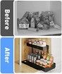 Under Sink Organizer Kitchen Organization,2 Tier Cabinet Organizer with 4 Hooks,Bathroom Kitchen Organizer Black