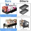 Under Sink Organizer Kitchen Organization,2 Tier Cabinet Organizer with 4 Hooks,Bathroom Kitchen Organizer Black