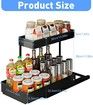 Under Sink Organizer Kitchen Organization,2 Tier Cabinet Organizer with 4 Hooks,Bathroom Kitchen Organizer Black