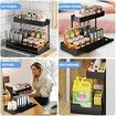 Under Sink Organizer Kitchen Organization,2 Tier Cabinet Organizer with 4 Hooks,Bathroom Kitchen Organizer Black