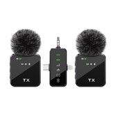 3 in 1 Microphone for iPhone, Android, Camera, Wireless Lavalier Microphone for Record Interview, Vlogs, YouTube, Tiktok